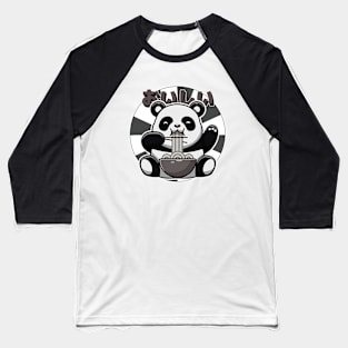 Panda Eating Ramen Baseball T-Shirt